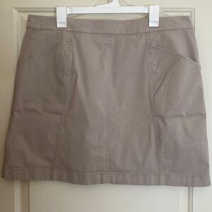 Boden Cotton Mini Skirt Exposed Zip Closure Tan  16/18R